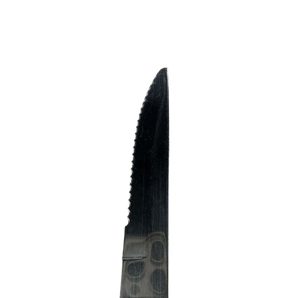 Washington Forge Mardi Gras Steak Knives Set of 5 Stainless Serrated Navy Blu